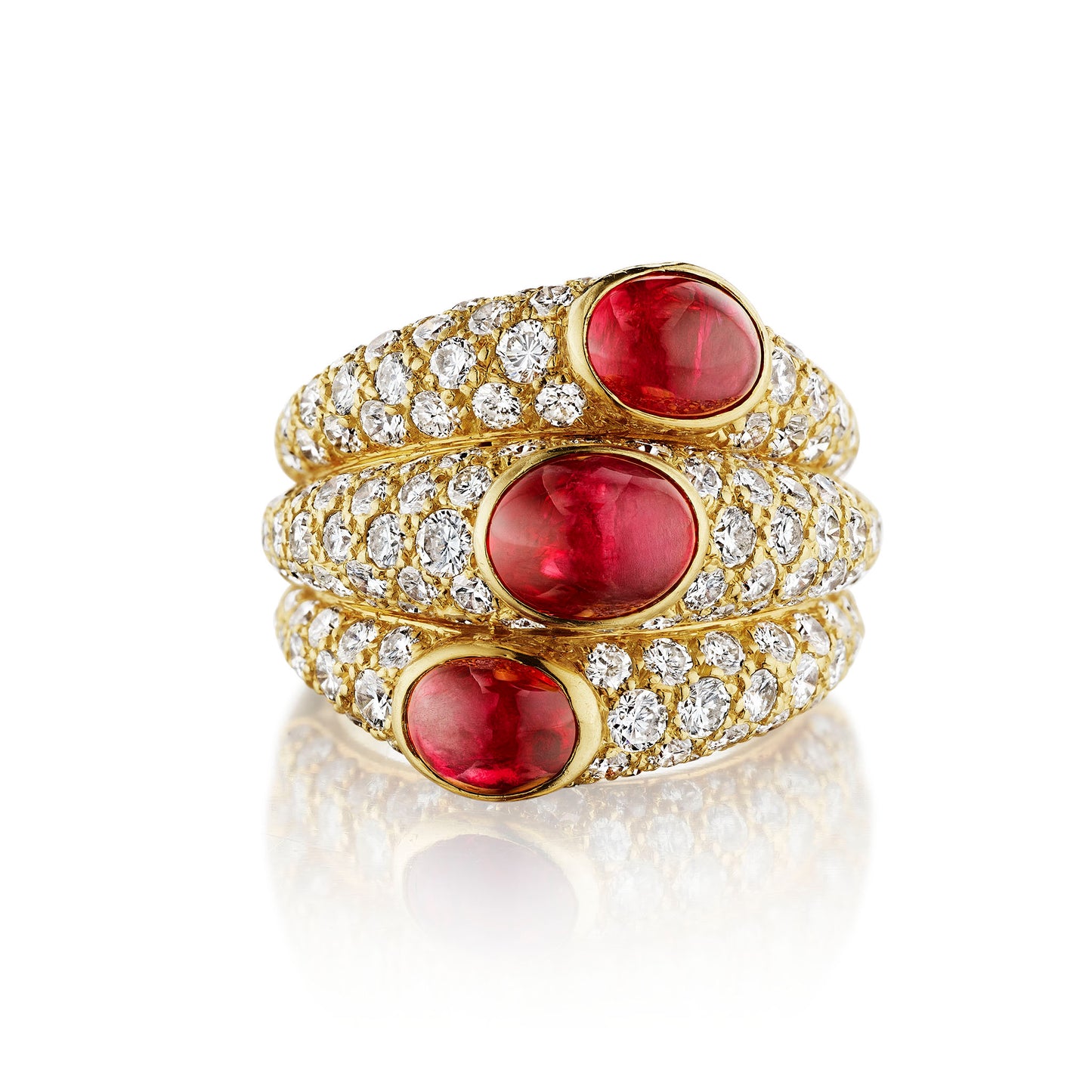 Macklowe Gallery Cartier Paris Ruby  “Three Band” Ring