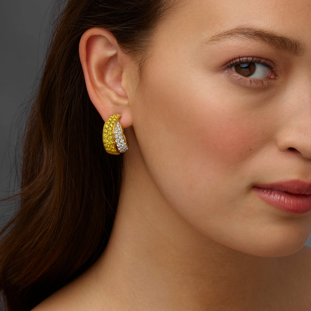 Macklowe Gallery Van Cleef & Arpels Paris Fancy Yellow Diamond  Earrings