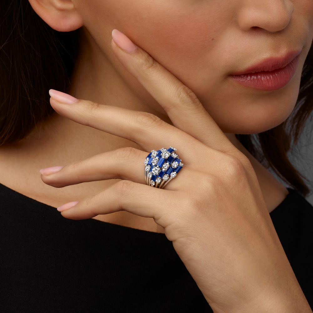 Macklowe Gallery Oscar Heyman Mid-Century Sapphire Ring