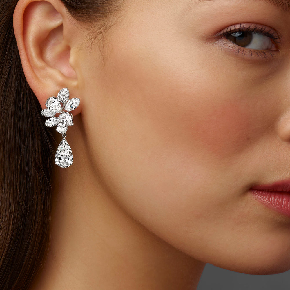 Macklowe Gallery Oscar Heyman Mid-Century Diamond Earrings