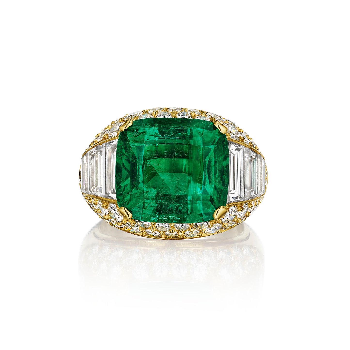 Macklowe Gallery Bulgari "Trombino" Colombian Emerald  Ring
