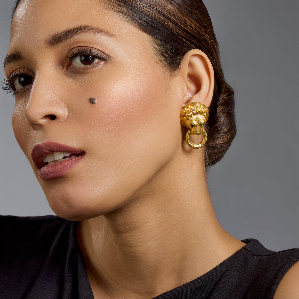 Macklowe Gallery Van Cleef & Arpels Lion Door Knocker Earrings