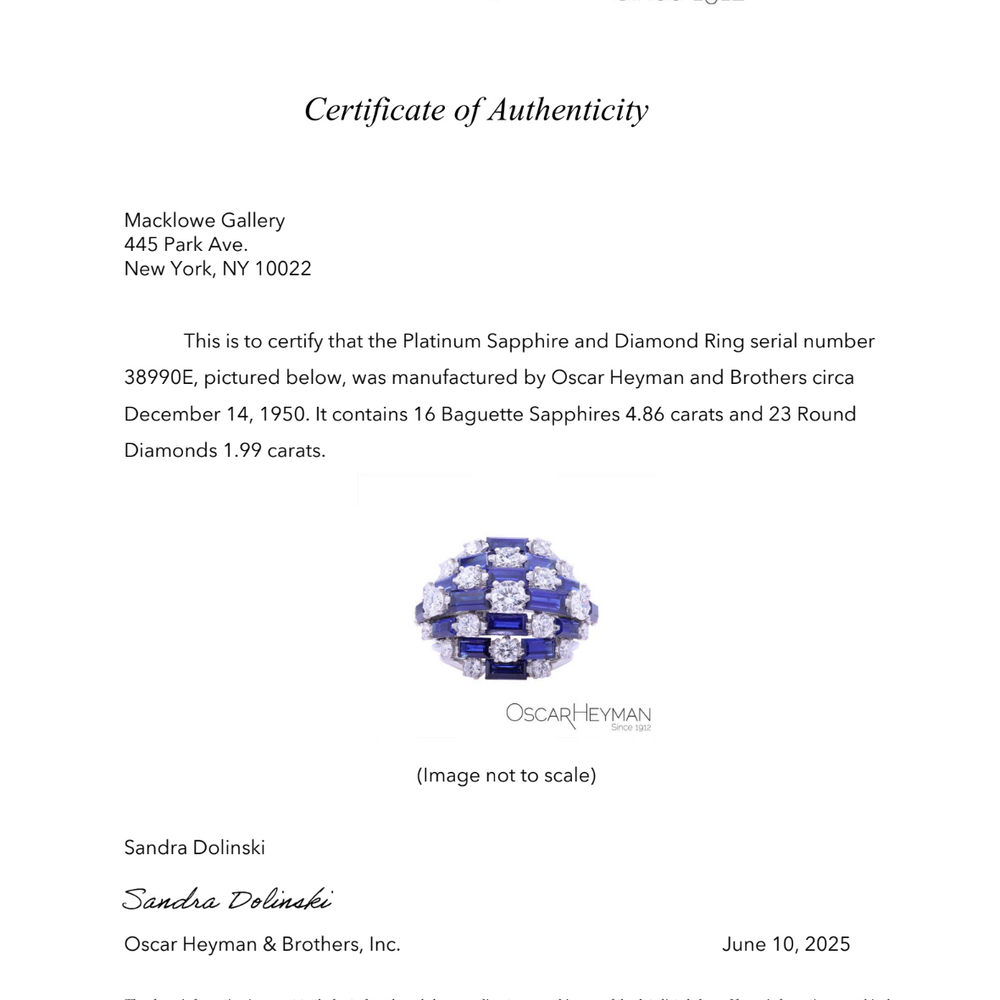 
                      
                        Macklowe Gallery Oscar Heyman Mid-Century Sapphire Ring
                      
                    