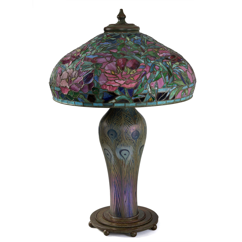 Macklowe Gallery Tiffany Studios New York "Elaborate Peony" Table Lamp