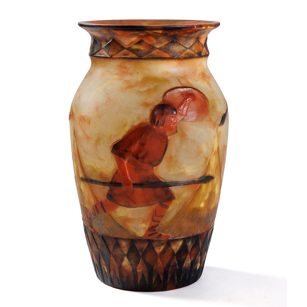 Macklowe Gallery Gabriel Argy-Rousseau "Guerrieres Antiques" Pâte-de-Verre Vase
