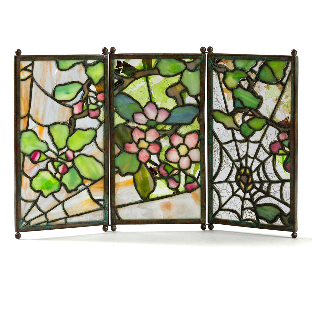 Macklowe Gallery Tiffany Studios New York "Cobweb and Apple Blossom" Tea Screen