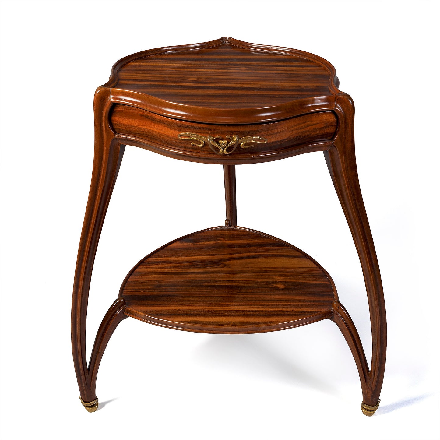 Macklowe Gallery Louis Majorelle Mahogany Two-Tier Triangular Table