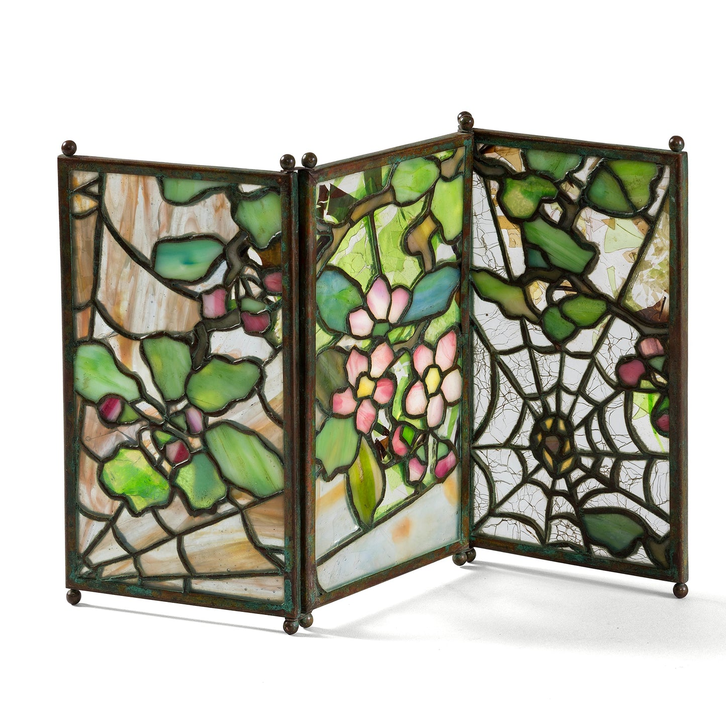 Macklowe Gallery Tiffany Studios New York "Cobweb and Apple Blossom" Tea Screen